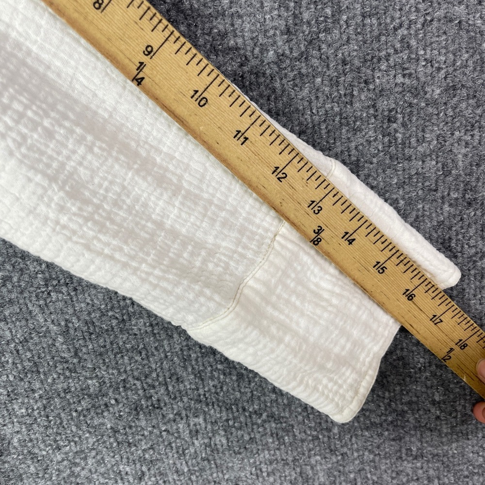 We The Free Button Down Shirt Womens Small White Gauze Raw Hem Top - Picture 6 of 10